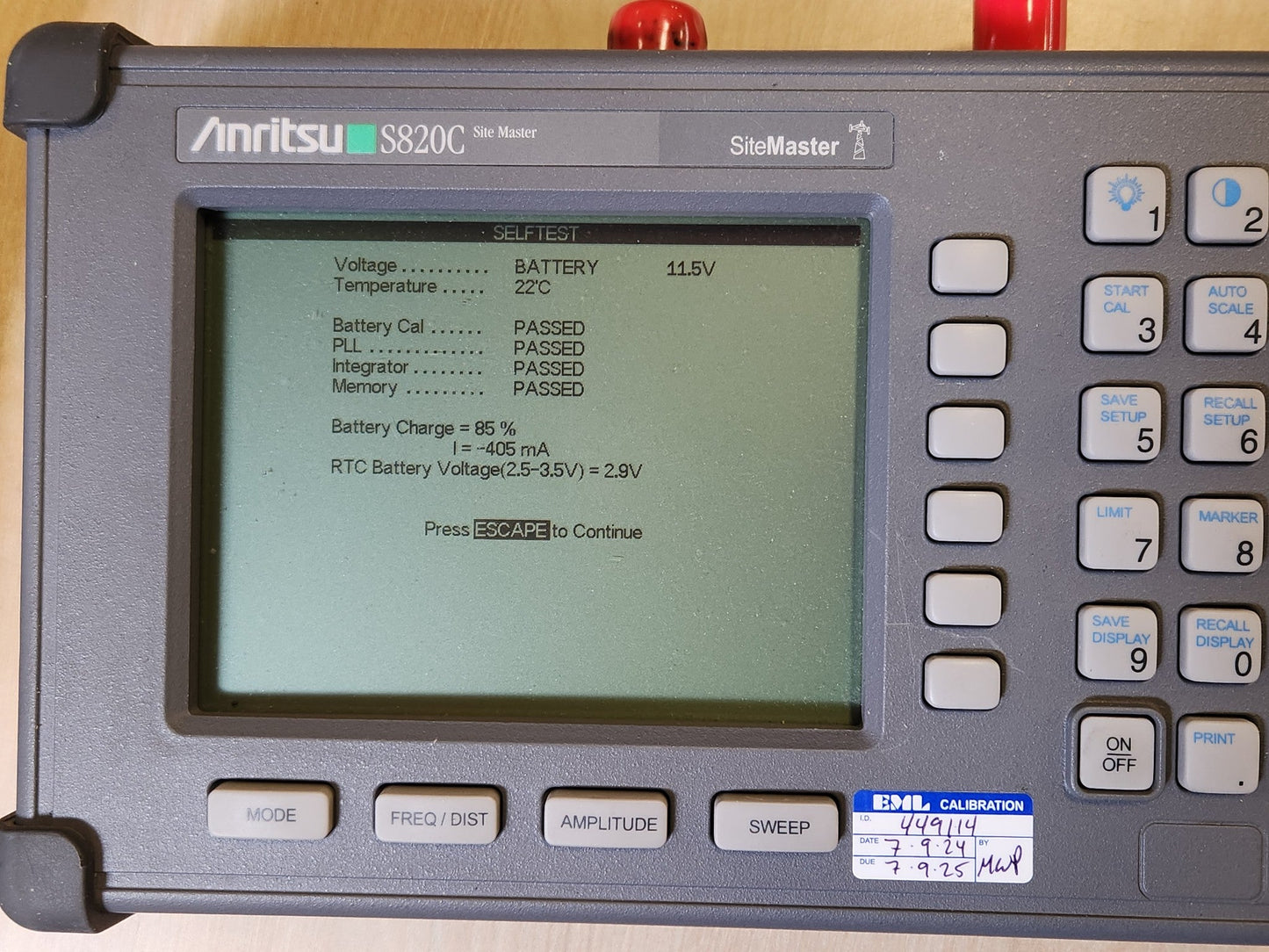 Anritsu SiteMaster S820C Microwave Transmission Line and Antenna Analyzer