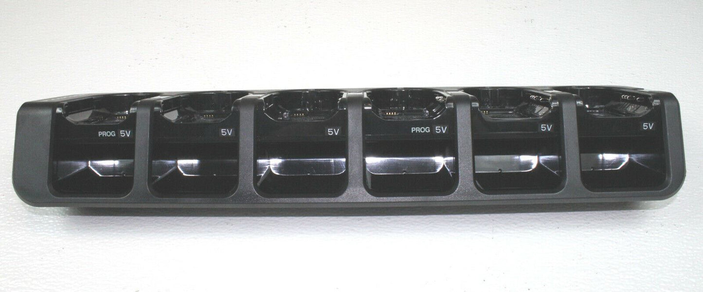Motorola CLP1040 UHF 4 Ch Radios 6-Pack w/ Bank Charger, Earpieces & Holsters