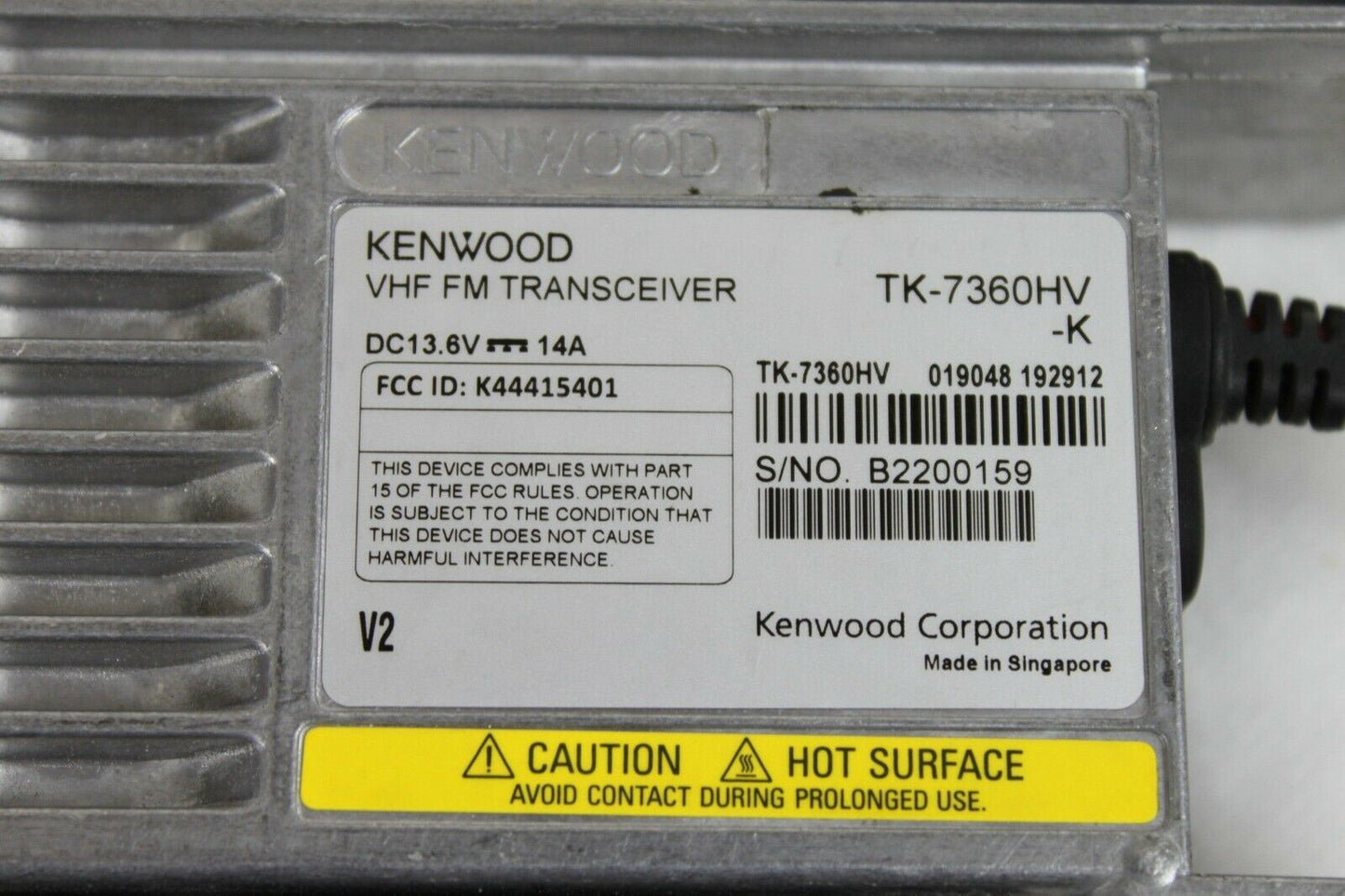 Kenwood TK-7360HV TK7360HV VHF 136-174 50 Watt 128 Ch