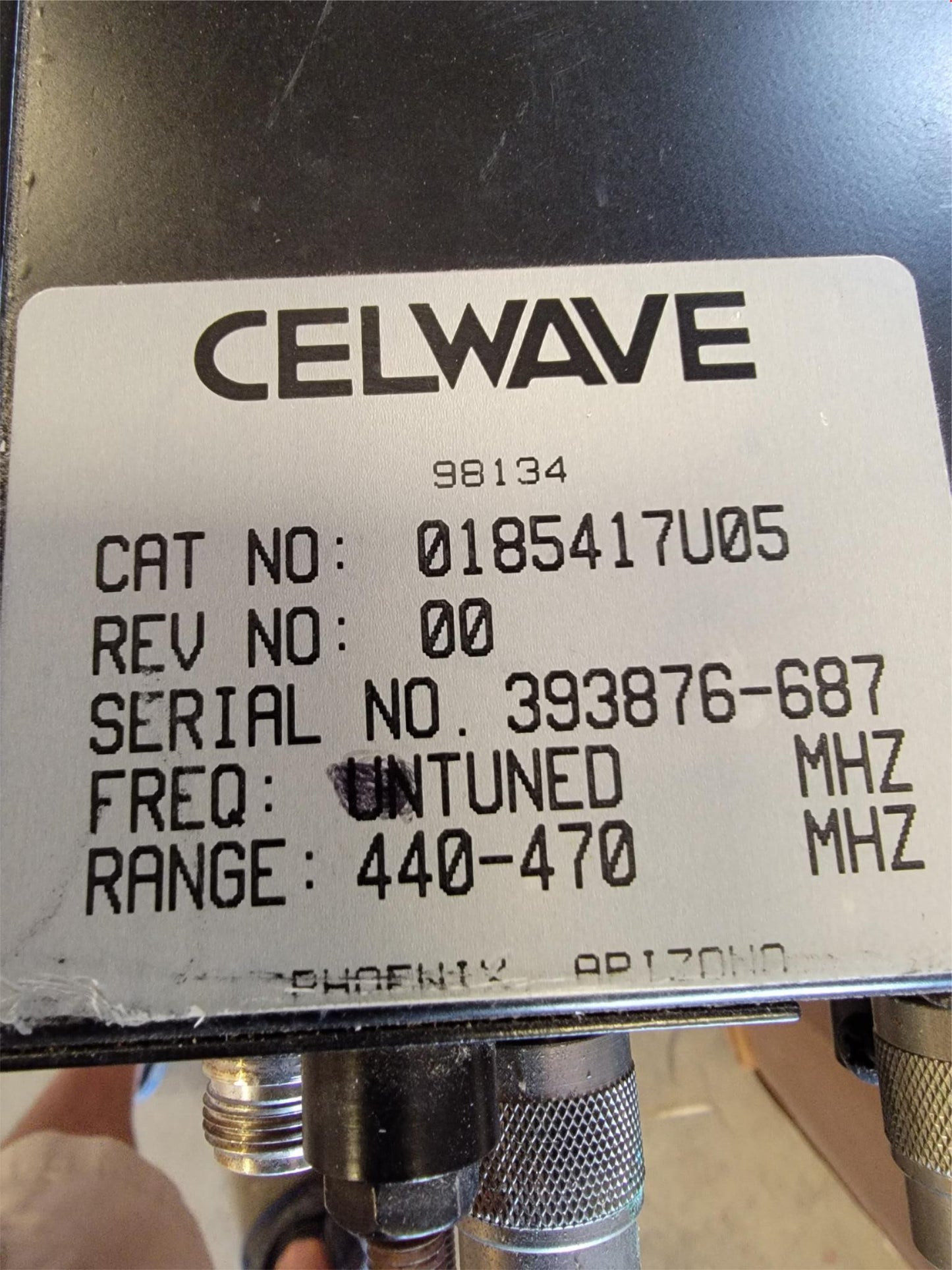 Celwave RFS Motorola UHF Duplexer 0185417U05 440-470 Mhz Quantar MTR2000