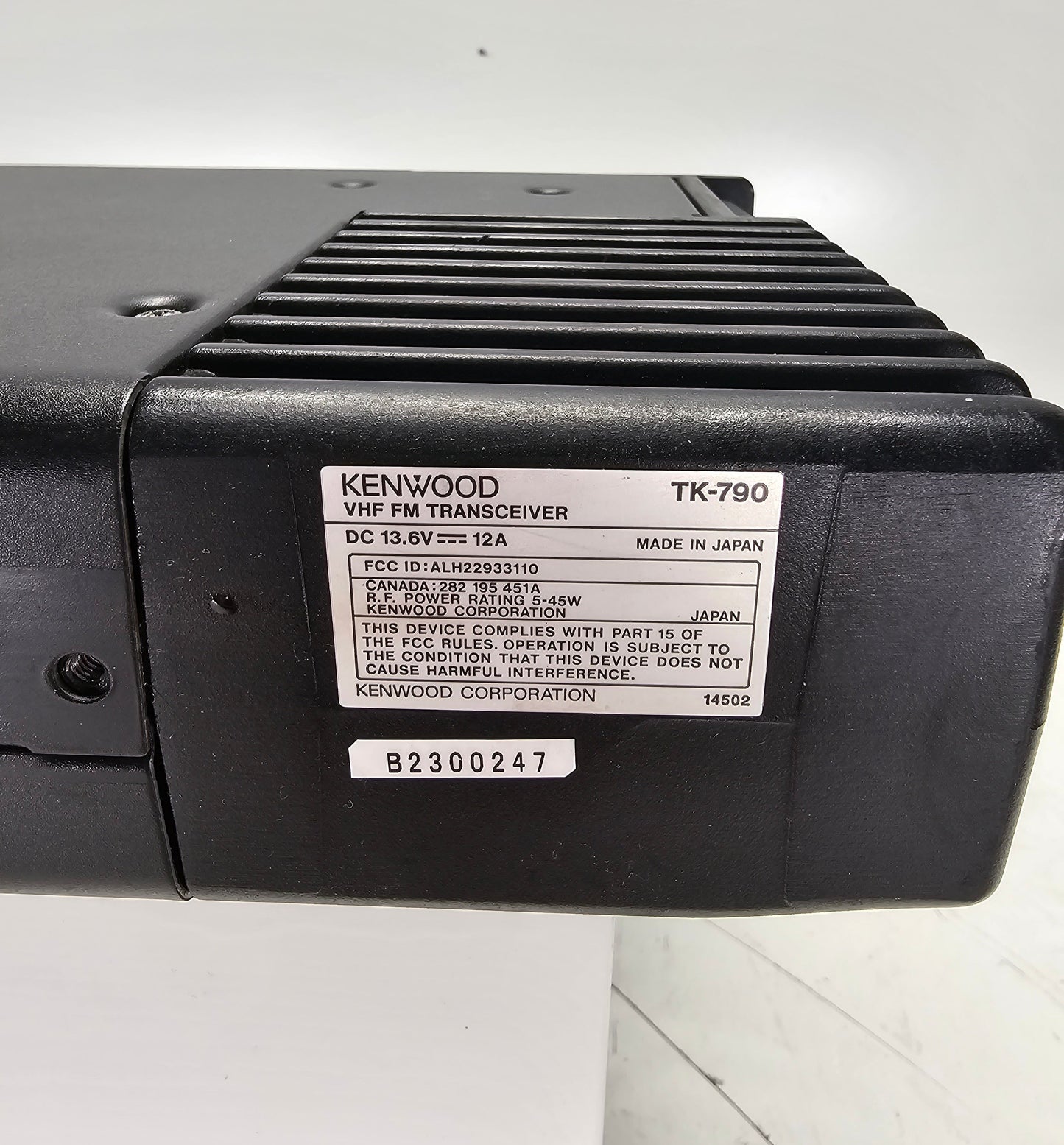 Kenwood TK790 TK-790 VHF 45 Watts 148-174 Mhz Advanced Head Dash Mount