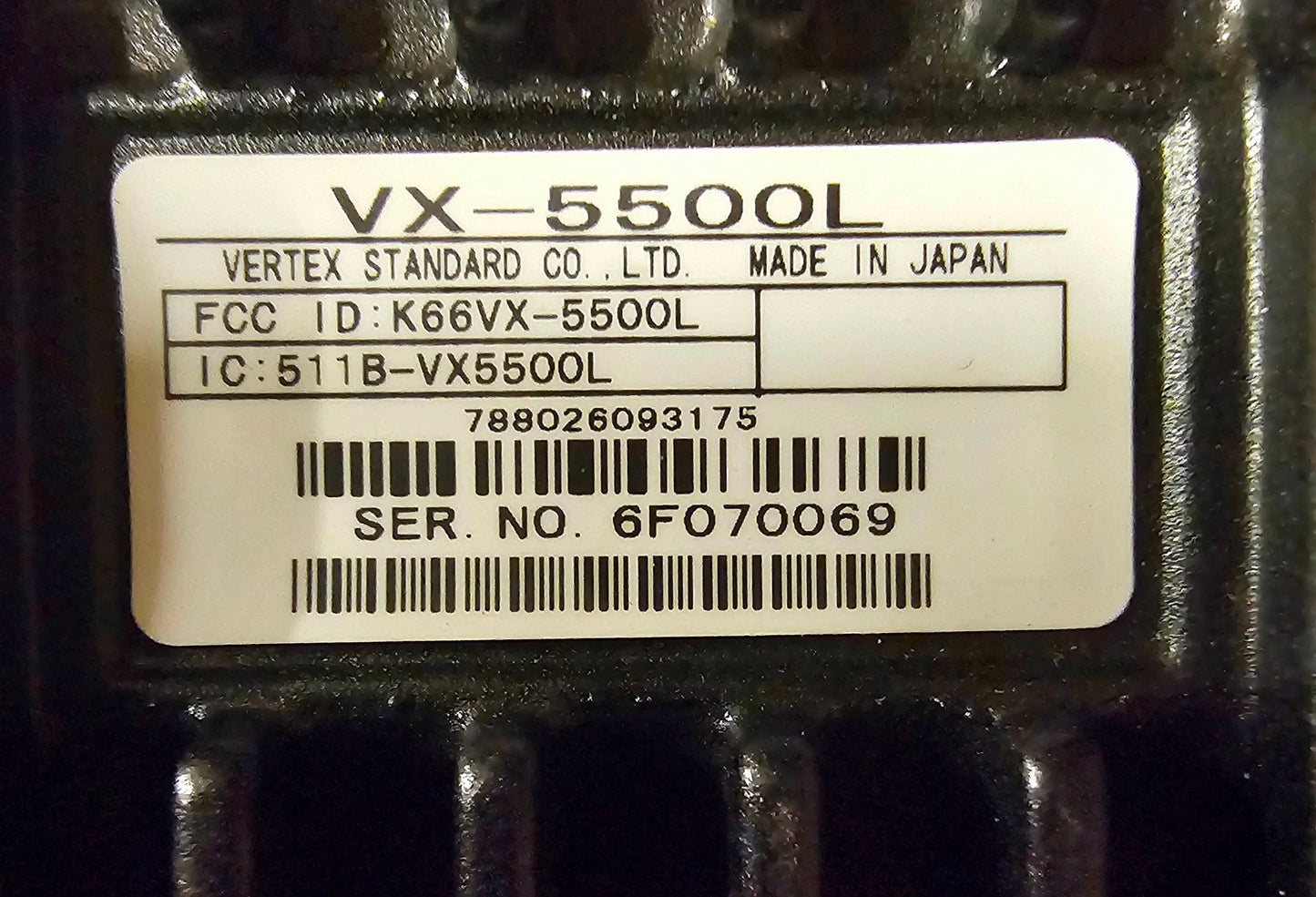 Vertex Standard VX-5500L FM Transceiver 37-50MHz, 250 Channel (Complete Kit)