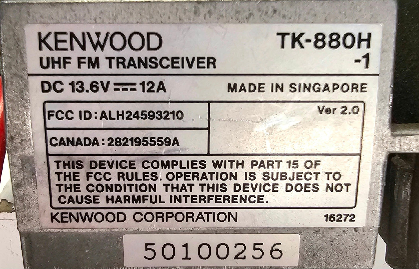 Kenwood TK-880H TK-880H-1 V2.0 UHF 450-490 MHz 250 Ch 40 Watts (Complete Kit)