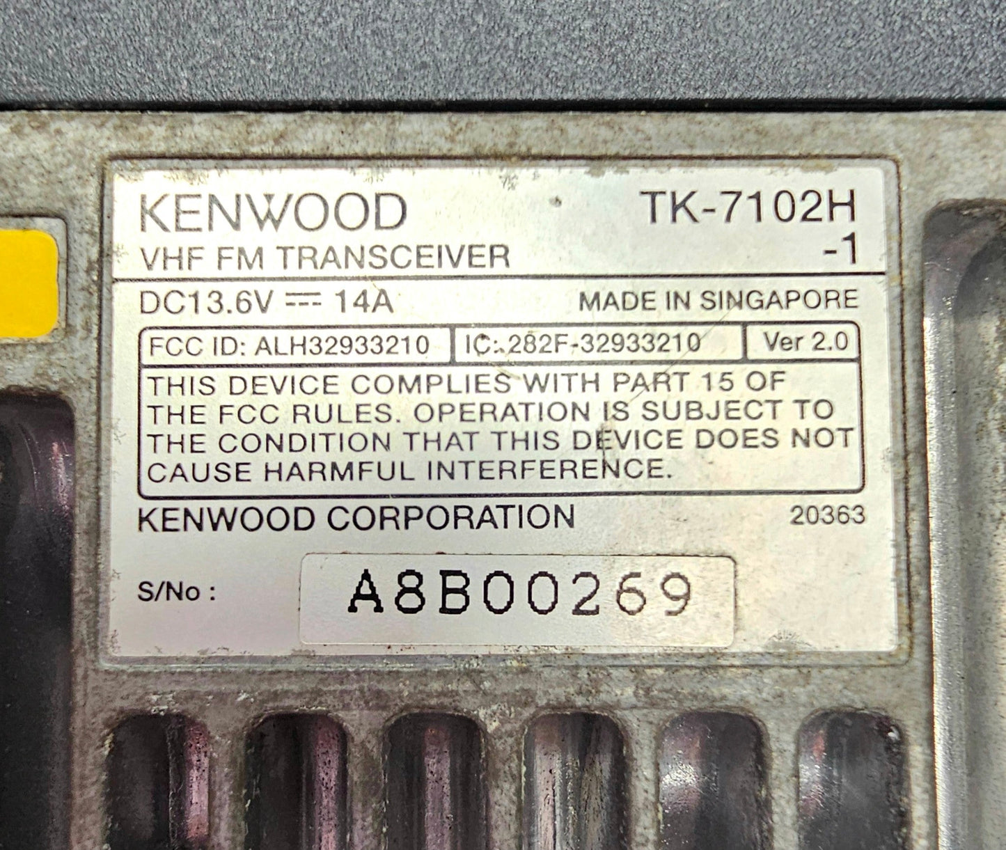 Kenwood TK-7102H TK7102H VHF 146-174 MHz 4 Channel 50 Watt (Complete Kit)