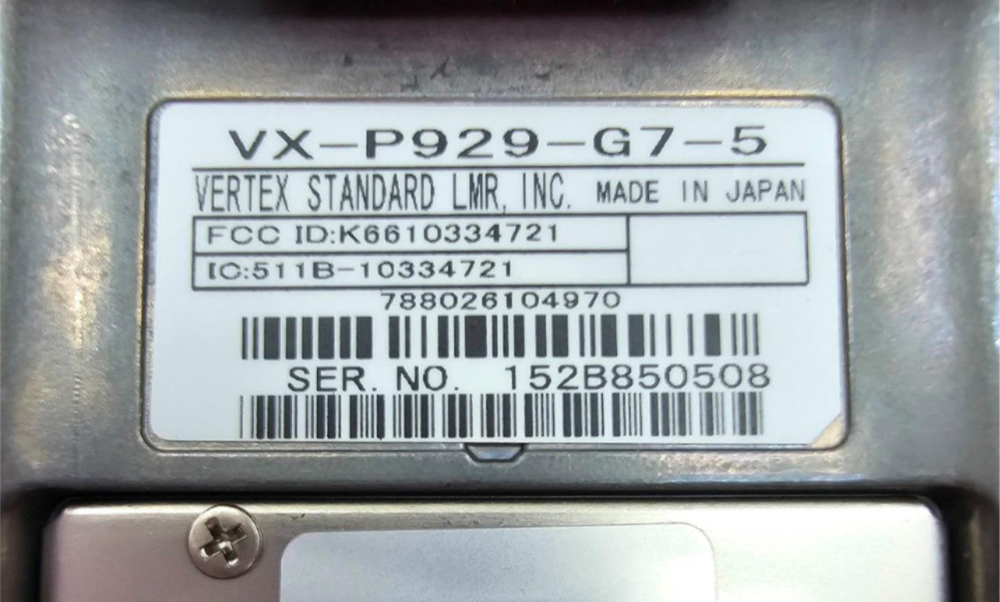 Vertex VX-P929-G7-5 VXP929-G7-5 UHF 450-512 MHz 512 Ch 5 Watt Full Keypad (FPP)