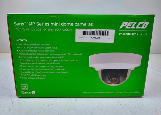 (NEW) PELCO, IMP1110-1EP, Sarix IMP, Dome Indoor Camera in-Ceiling (w/ Mount)
