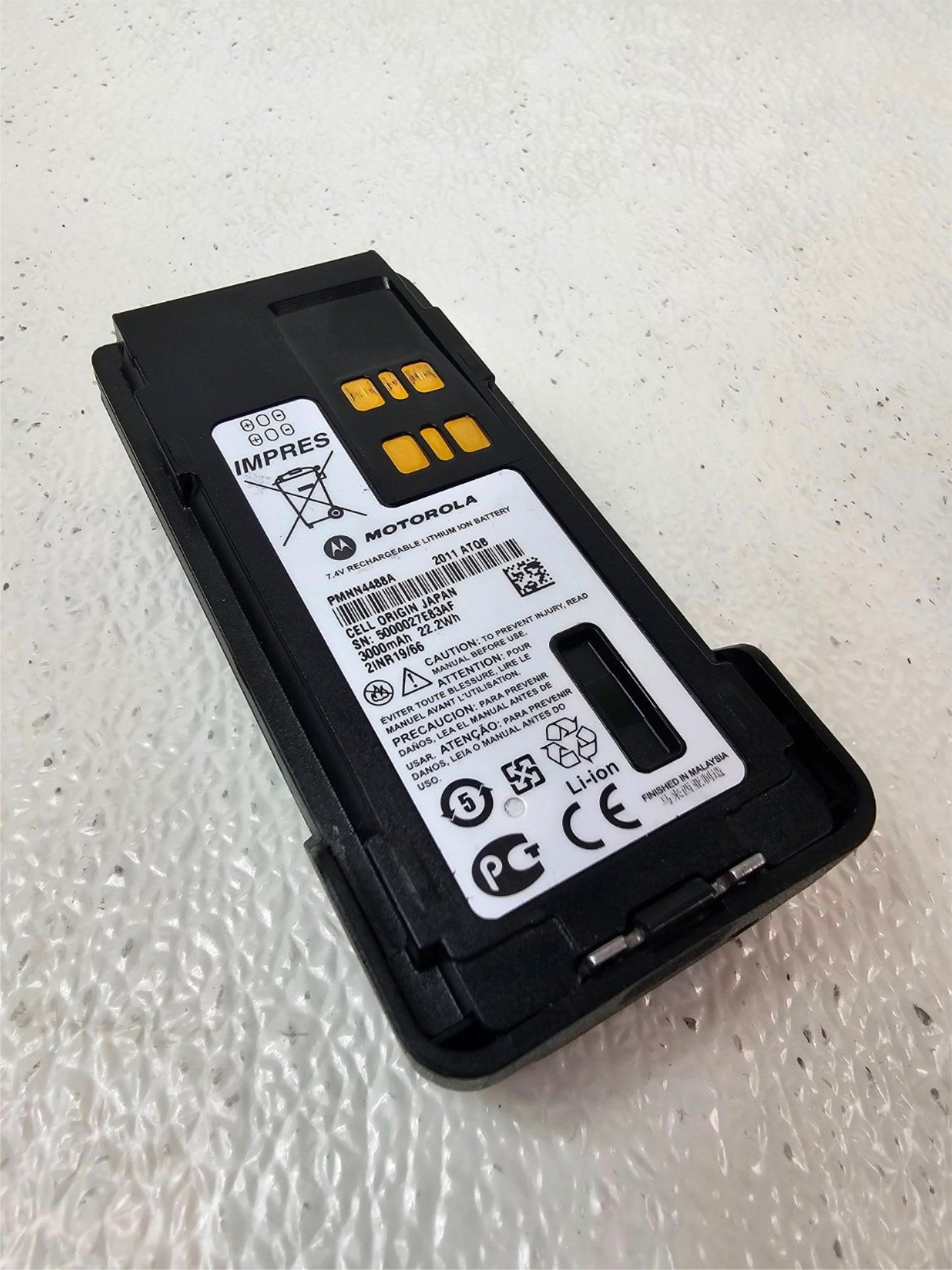 Motorola PMNN4488A High-capacity IMPRES 3000 mAh Li-Ion Battery XPR3000/XPR7000