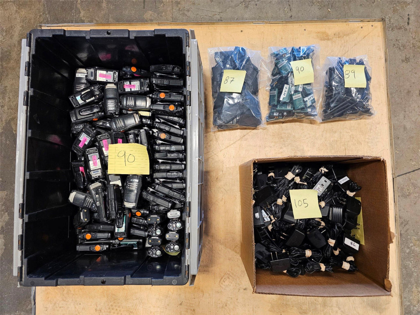 HYTERA TC-320U Radios w/ Accessories, Batteries, Antennas, Chargers (LOT of 90)