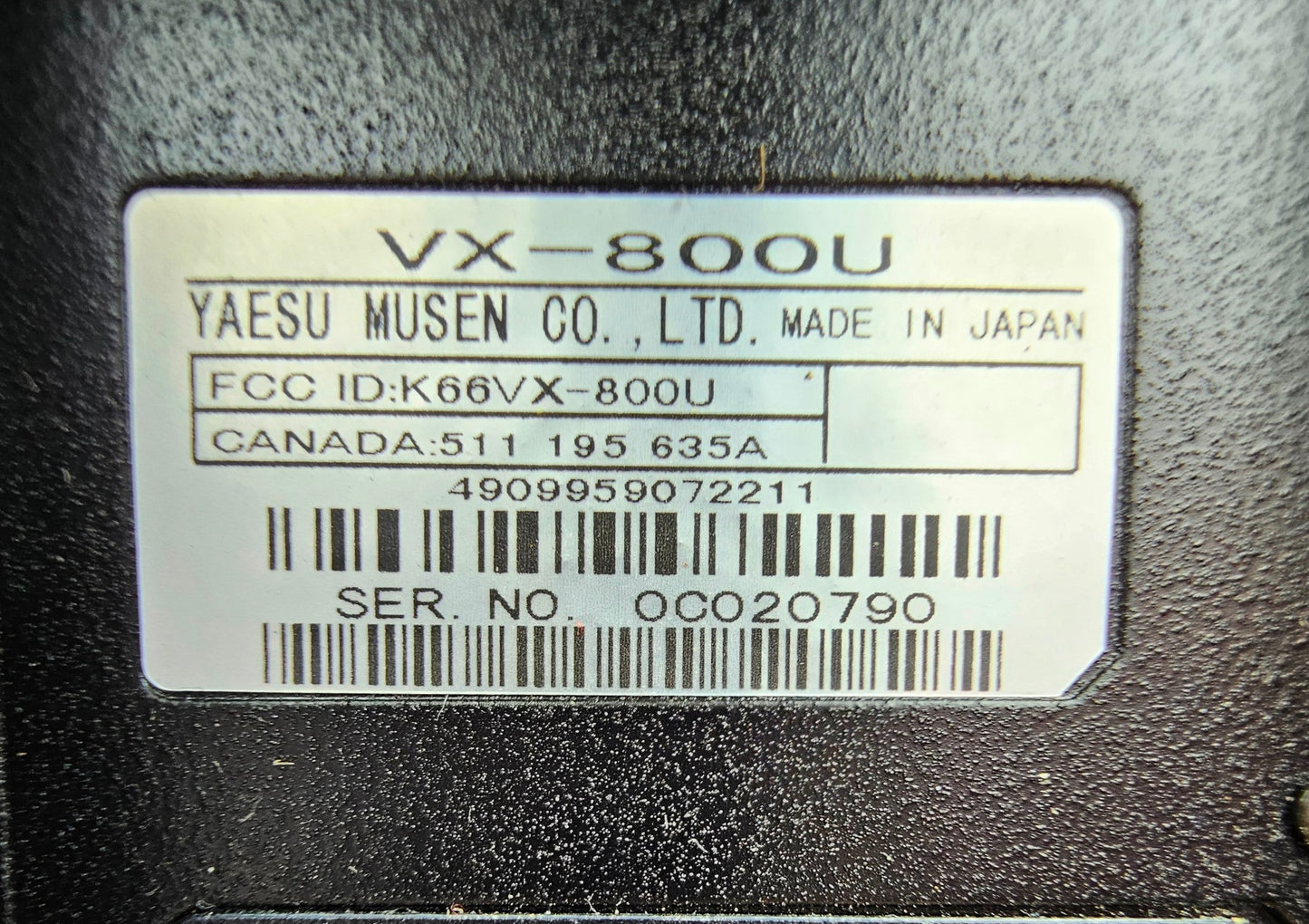Vertex VX800 VX-800 VHF 148-174 MHz 200 Channel 5 Watt Portable Radio