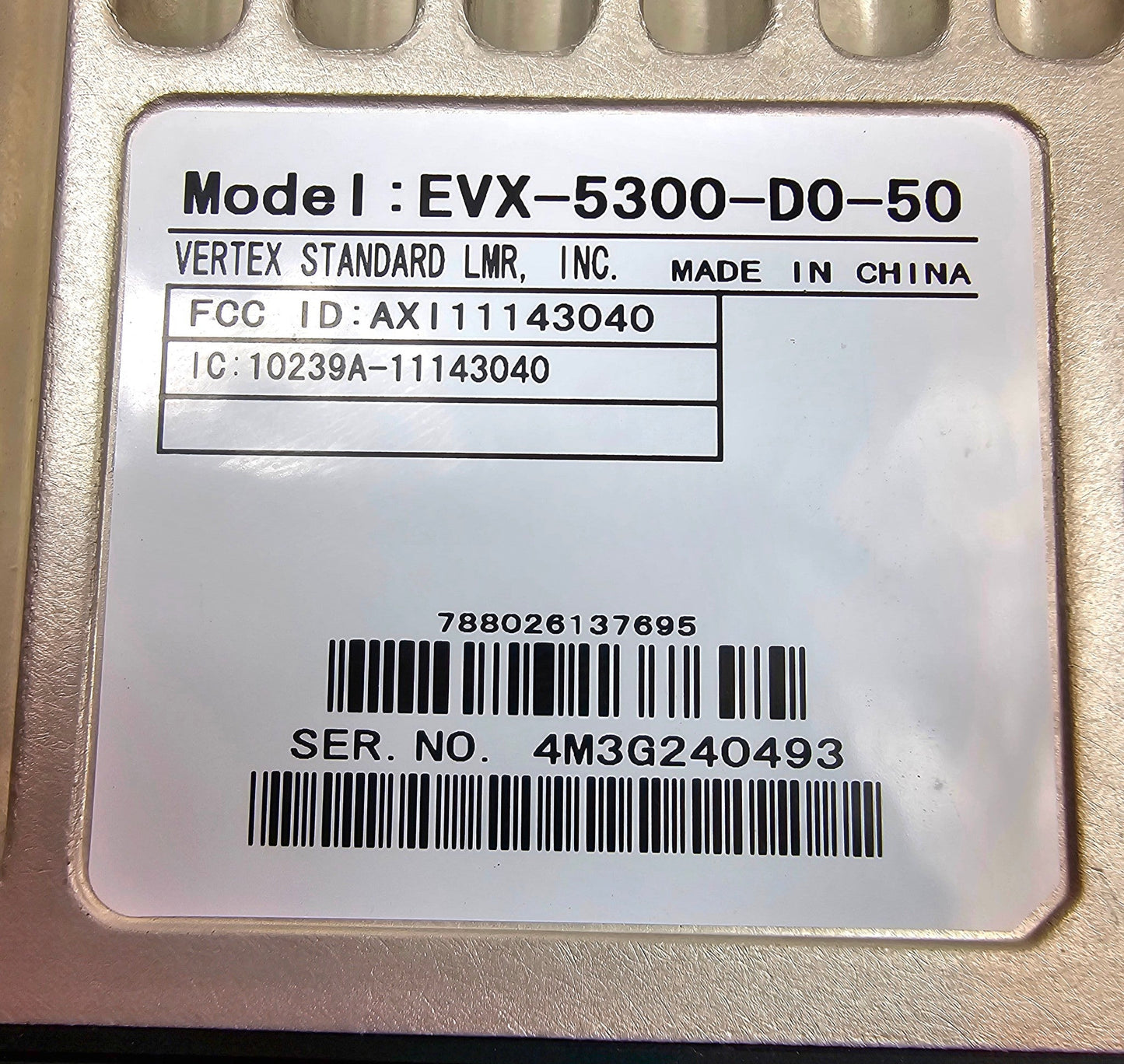 NEW Vertex EVX-5300-D0-50 VHF 136-174 MHz 8 Ch 50W Digital/Analog Mobile Radio