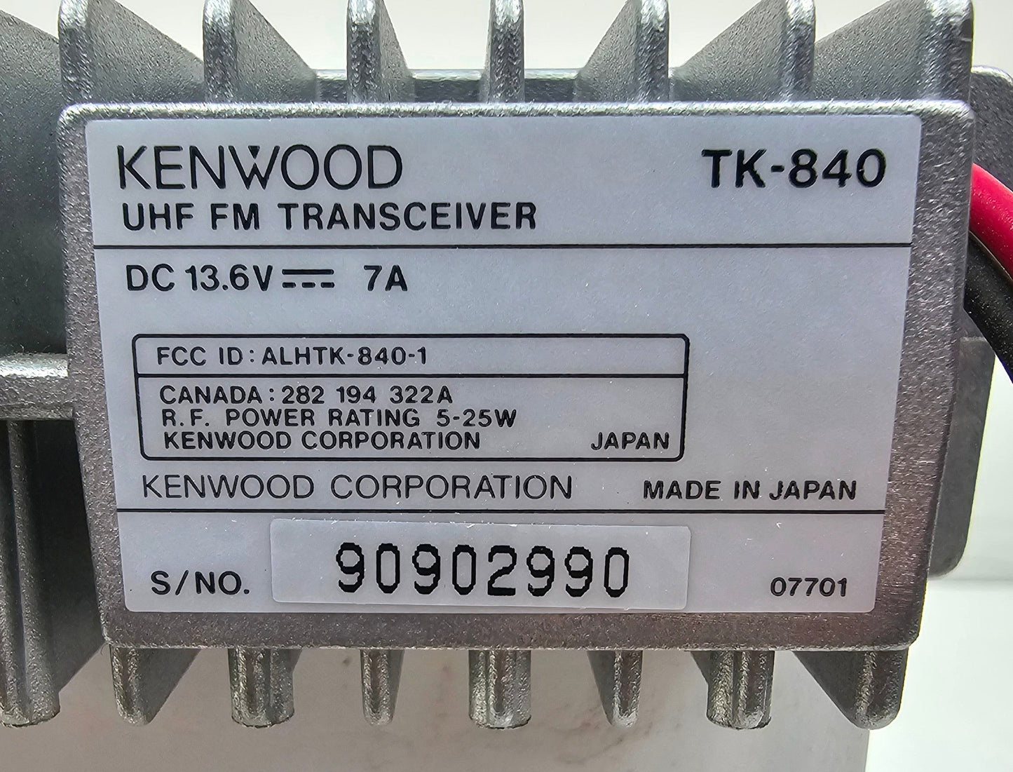 Kenwood TK-840 UHF 450-470 MHz 32 Channel 25 Watt (Complete Kit)