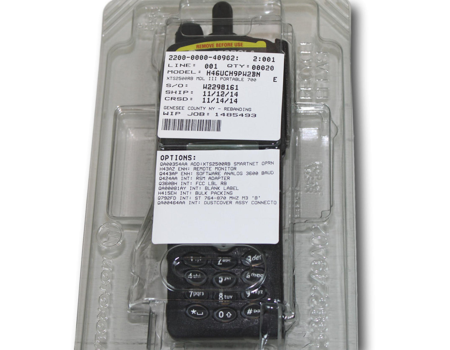 Motorola XTS2500 Model 3 800MHz Portable Radio (New "Old Stock")