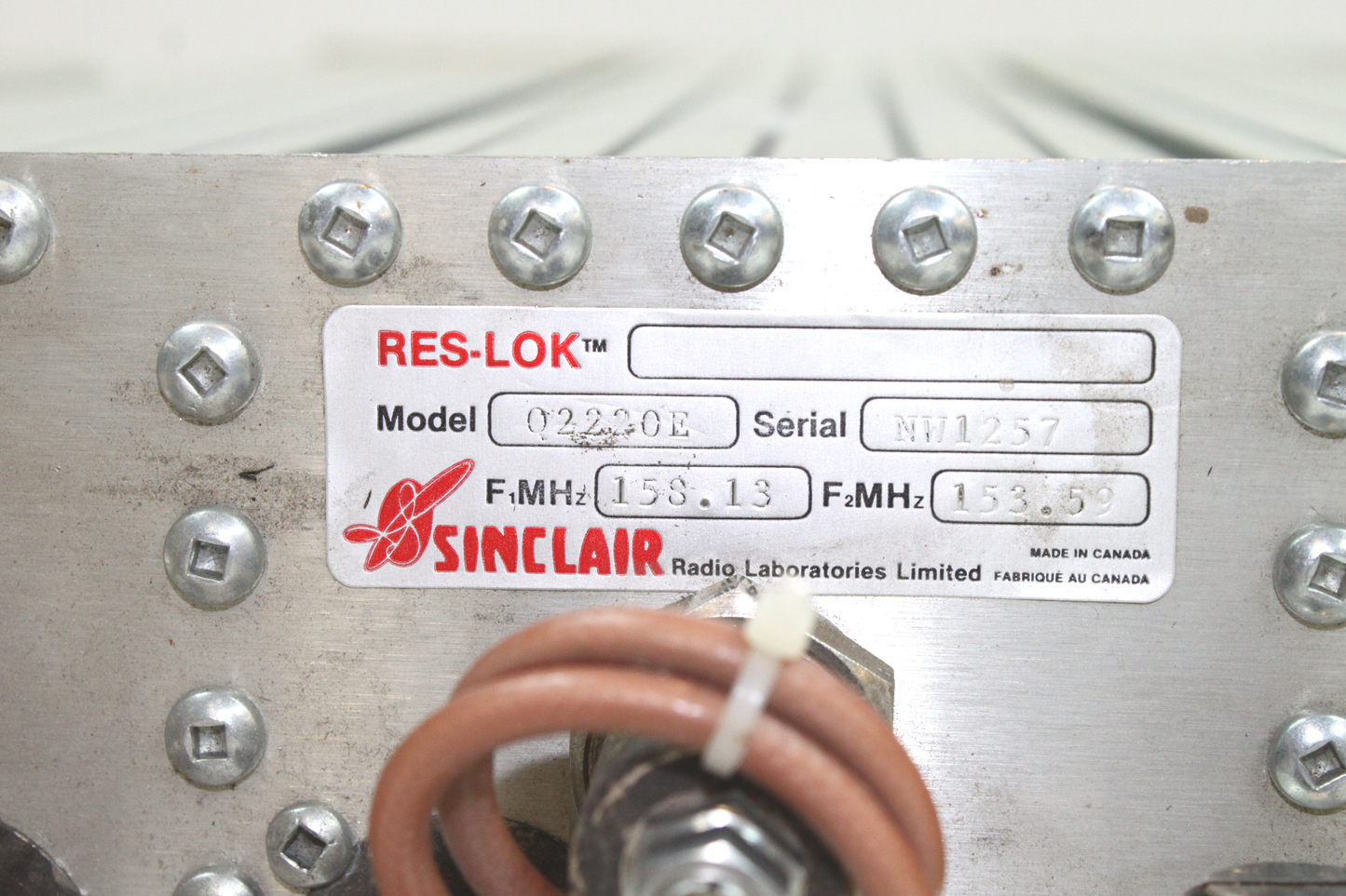 Sinclair VHF RES-LOK Duplexer Q2220E 350 watts 132-174 Mhz Pass/Reject 4 Cavity