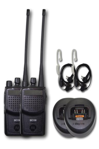Motorola BC-130 UHF (450-470MHz) Portable Radio (2-Pack "Security" Kit)