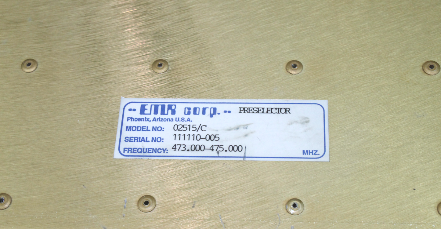 EMR Corporation (Model # 25104-1/P-5) 4 channel RX Multicoupler UHF 300-512 MHz