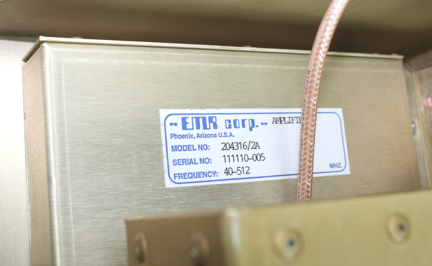 EMR Corporation (Model # 25104-1/P-5) 4 channel RX Multicoupler UHF 300-512 MHz