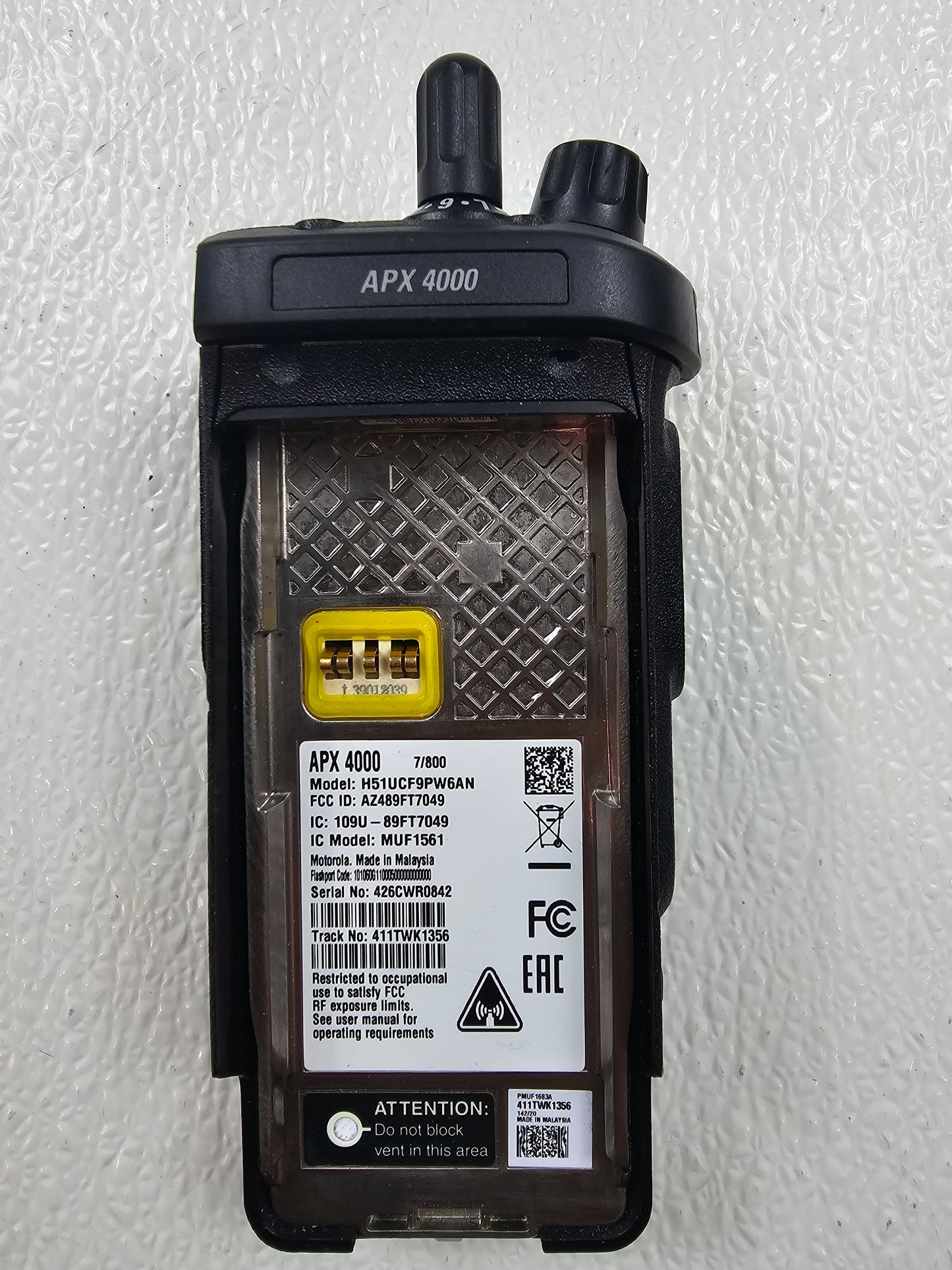Motorola Portable APX4000 700/800 763-870 Mhz 512ch 3W M2 Dual