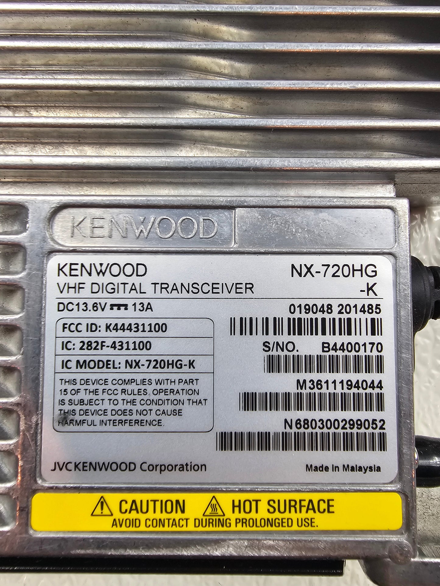 Kenwood Mobile NX-720HGK VHF 136-174 Mhz 260ch 50W