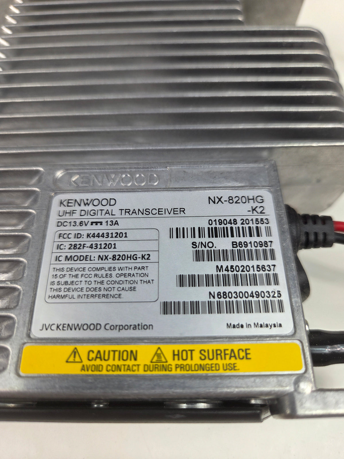 Kenwood Mobile NX-820HGK-2 UHF 400-470 Mhz 260ch 45W