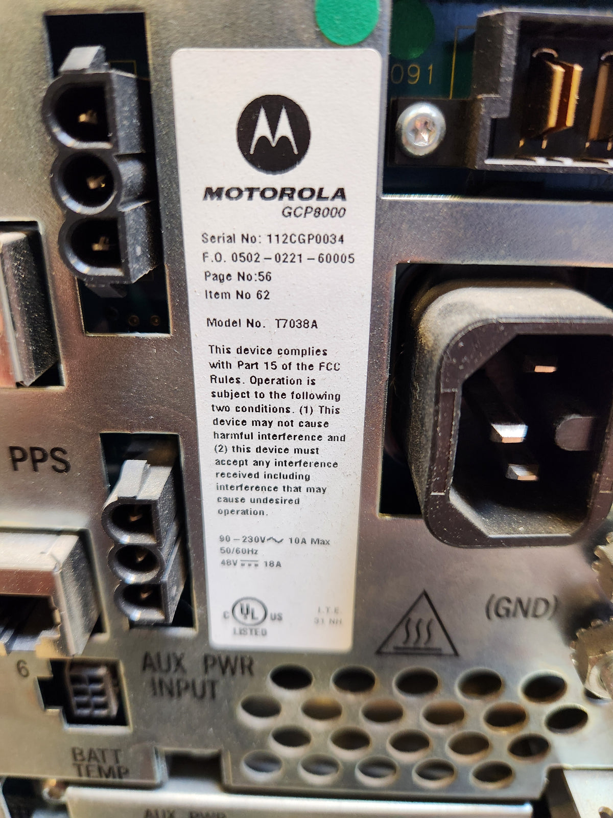 Motorola GCP8000-GCM8000 Controller T7038A - T7321A