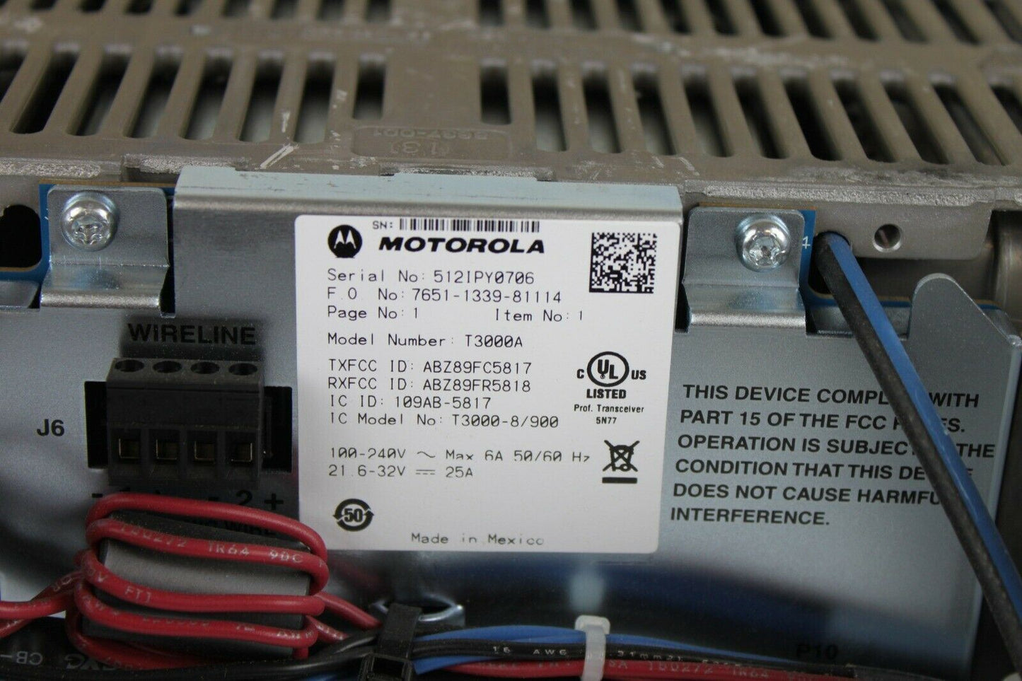 Motorola Repeater MTR3000 800/900 MHz 8-100 Watt