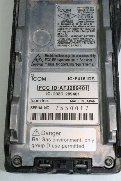 Icom IC-F4161DS (75) ICF4161DS (75) UHF 400-470Mhz 512Ch IDAS Digital IS/FM