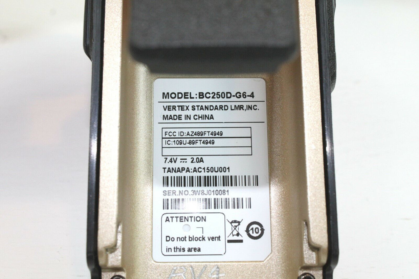 VERTEX BC250D-G6-4 UHF (400-470 Mhz) 16ch 4W Digital Radio