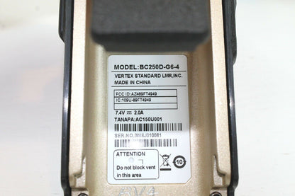 VERTEX BC250D-G6-4 UHF (400-470 Mhz) 16ch 4W Digital Radio