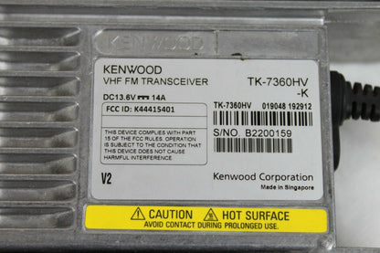 Kenwood TK-7360HV TK7360HV VHF 136-174 50 Watt 128 Ch
