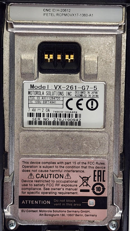 Vertex Portable VX-261-G7-5 UHF 450-512 Mhz 16ch 5W (Complete Kit)