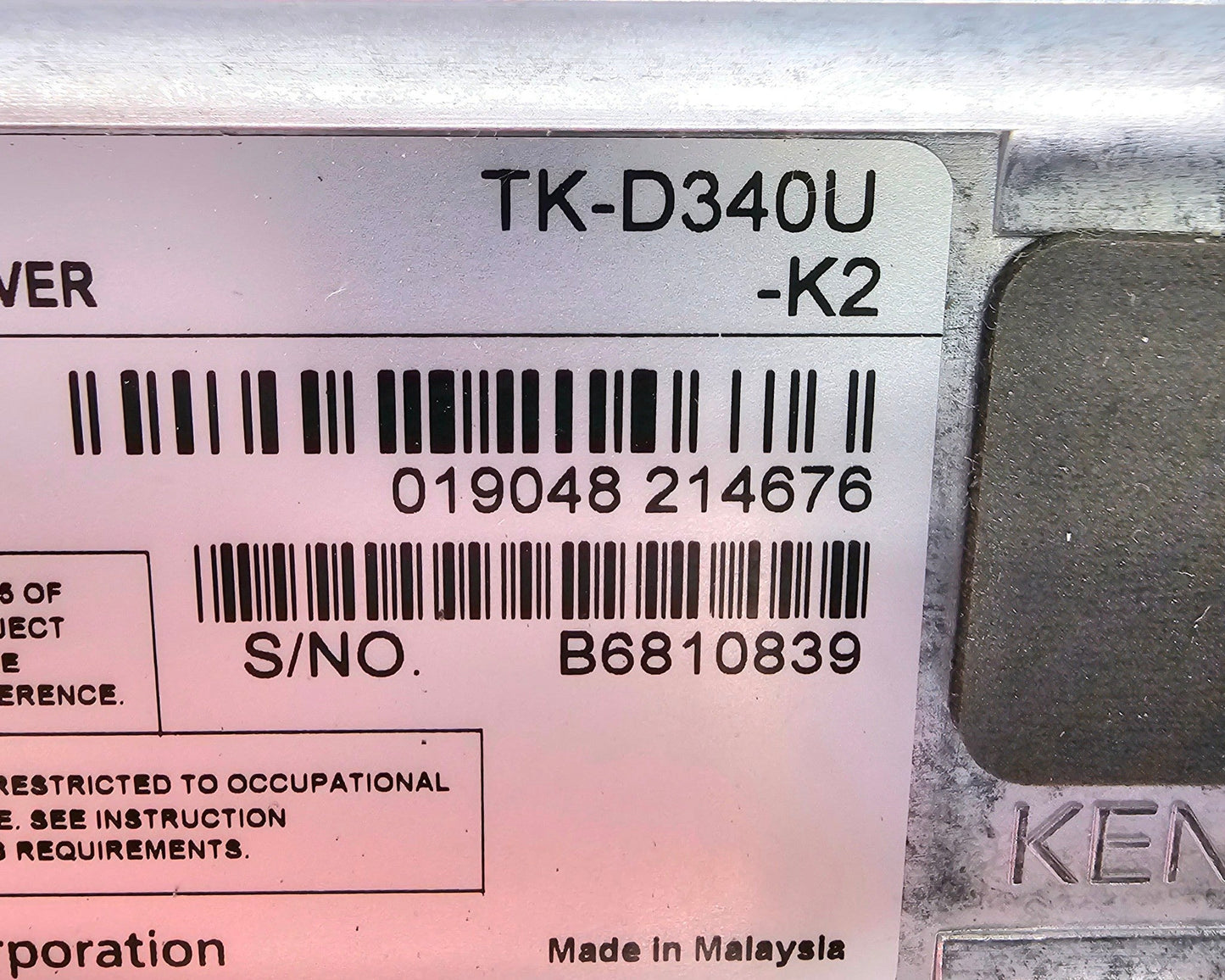 Kenwood TK-D340U-K2 - 4W / 16 Channel (400-470) MHz UHF (NXDN and Analog Radio)