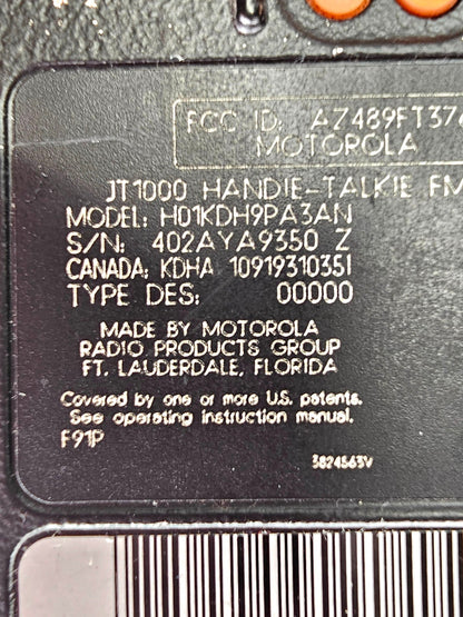 Motorola JT1000 VHF 136-174 MHz Field Programmable HAM (H01KDH9PA3AN)