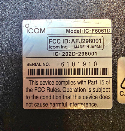Icom IC-F6061D IDAS Digital 45 Watts 400-470 MHz 512 Channels HAM