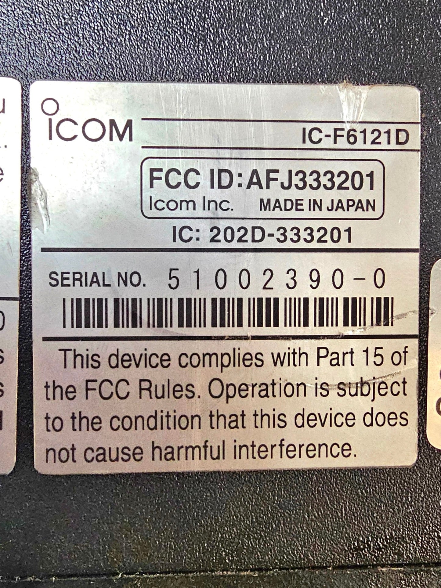 Icom IC-F6121D ICF6121D UHF 450-512 MHz 128 Channels 45W (IDAS DIGITAL)