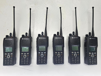6 Motorola XTS2500 Model 3 700/800 MHz APCO 25 w IMPRESS Gang Charger and 6 Mics