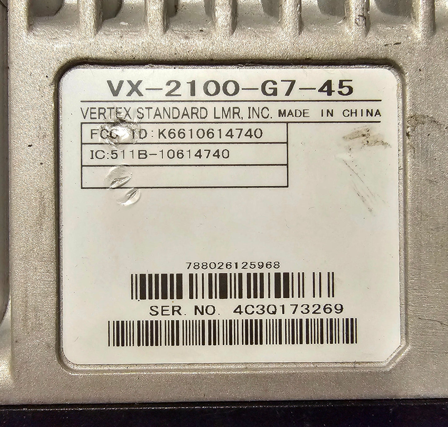 Vertex VX-2100 VX2100 G7-45 UHF 450-512 MHz 8 ch 45W (Complete Kit)