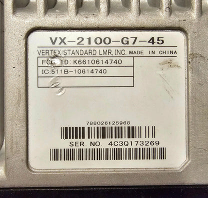 Vertex VX-2100 VX2100 G7-45 UHF 450-512 MHz 8 ch 45W (Complete Kit)