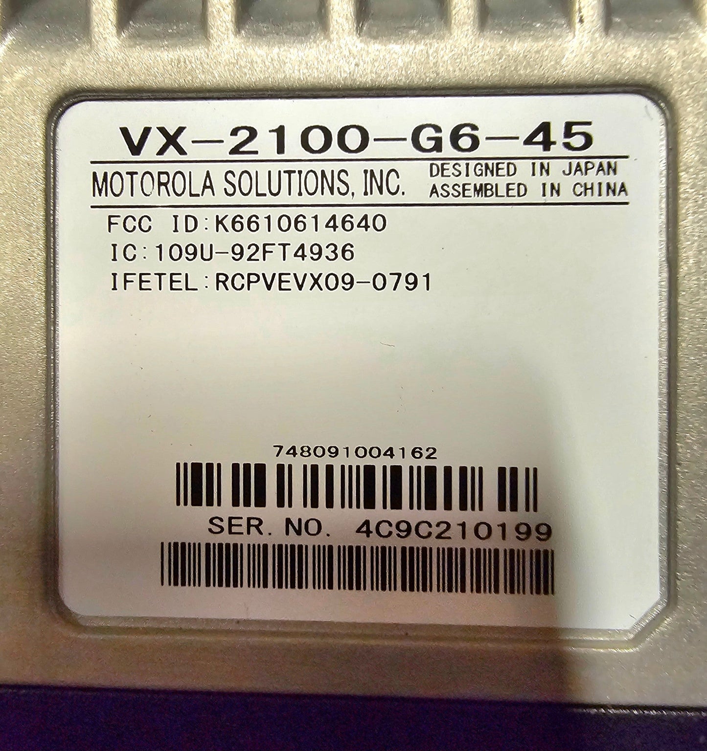 Vertex VX-2100-G6-45 VX2100 G6-45 UHF 403-470 MHz (Complete Kit)