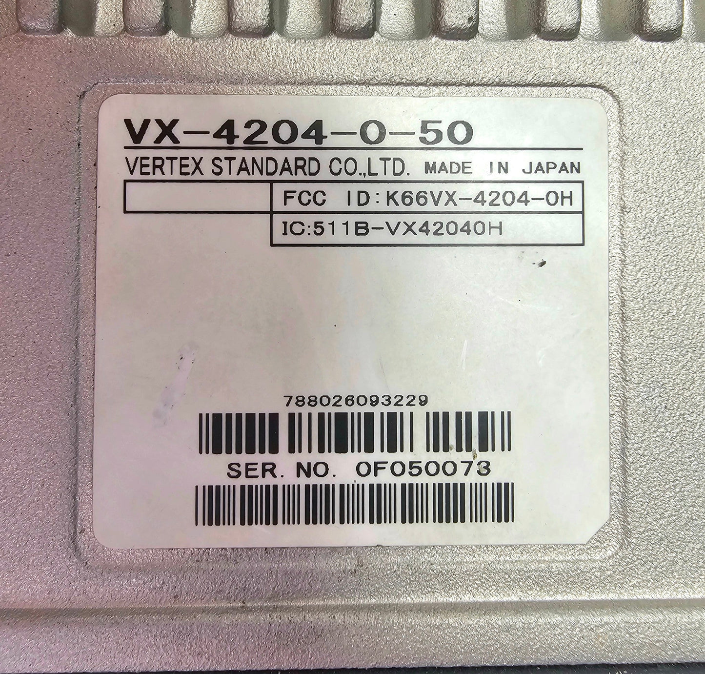 Vertex Standard VX-4204-0-50 VHF 134-174 MHz 50 Watt 501 Channels (Complete Kit)