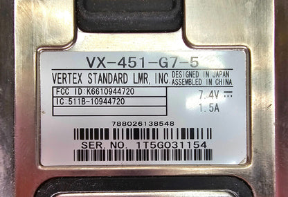 Vertex VX451 VX-451-G7-5 UHF (450-512MHz) 32 Channel 5 Watt (Complete Kit)