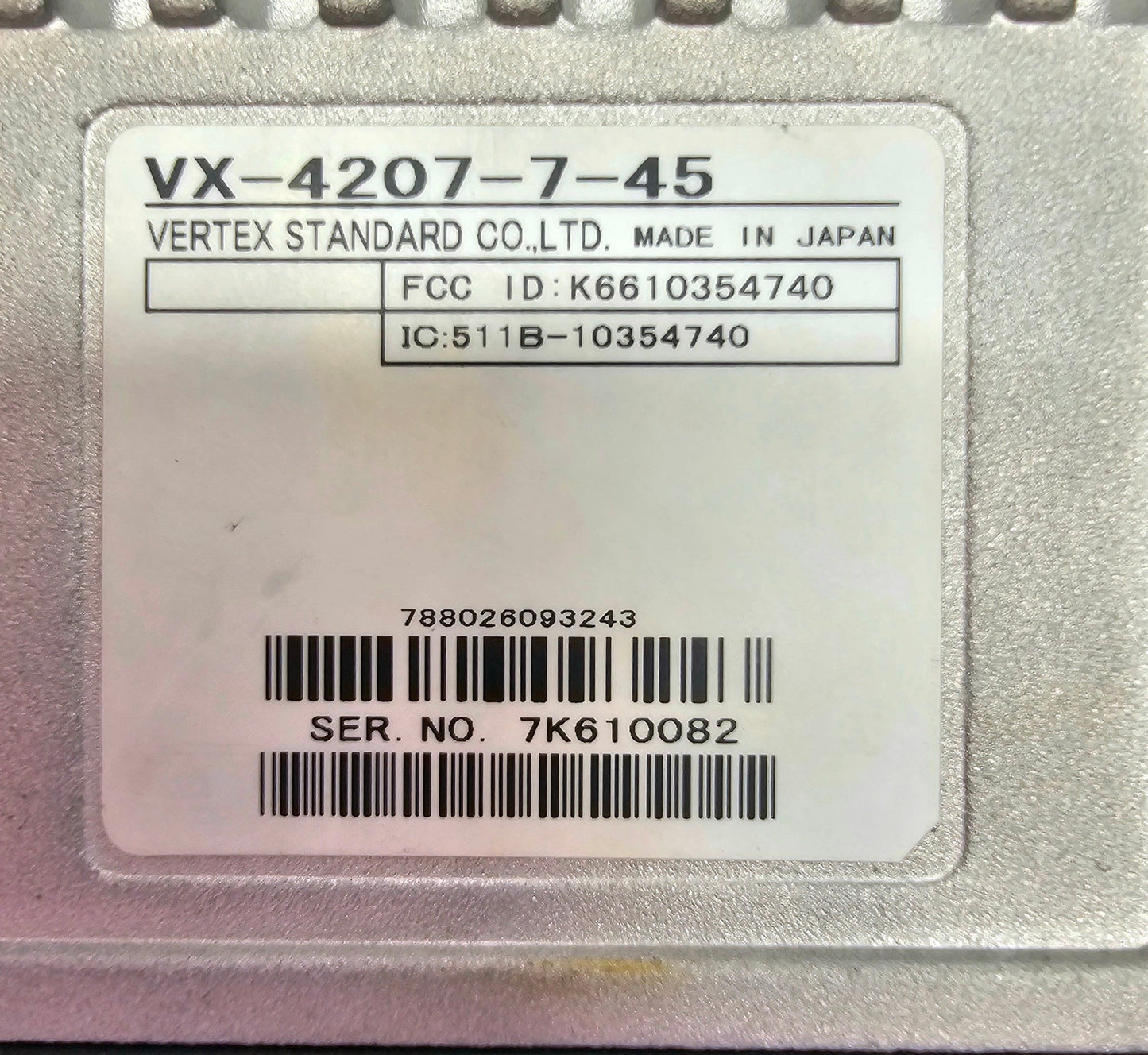 Vertex VX4200 VX4207 VX-4207-7-45 UHF 450-512 MHz 501 Ch 45 Watt (Complete Kit)