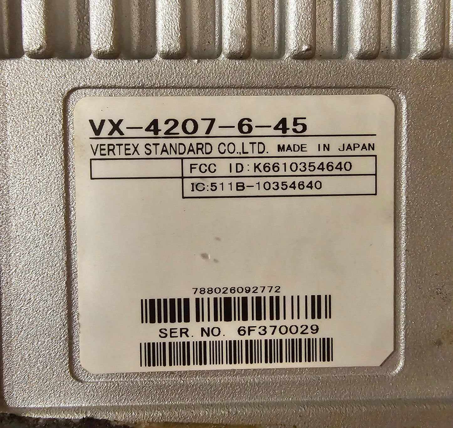 Vertex VX4200 VX4207 VX-4207-6-45 UHF 400-470 MHz 501 Ch 45 Watt (Complete Kit)