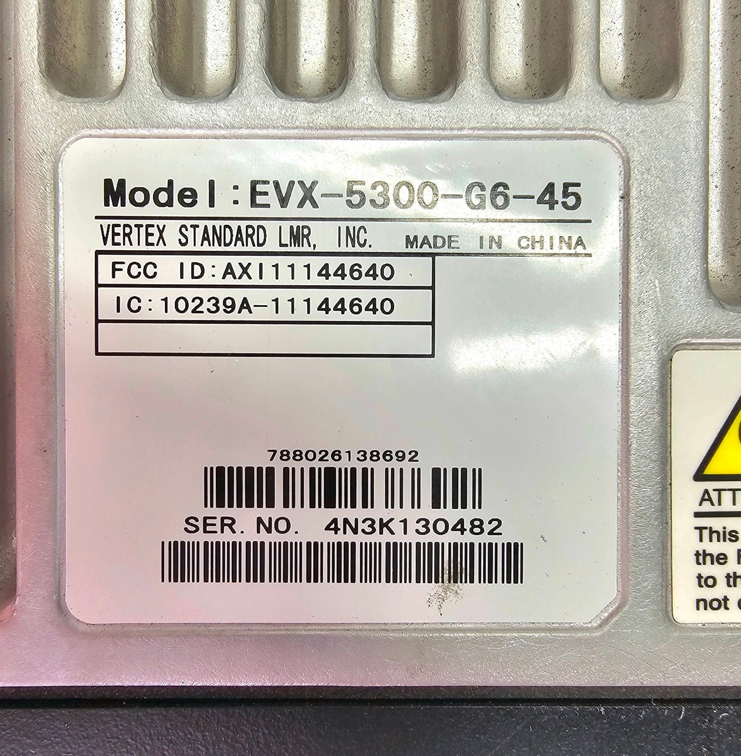 Vertex EVX-5300-G6-45 UHF 403-470MHz 8 Ch 25W Digital/Analog Mobile Radio (DMR)