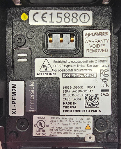 Harris XL-200P Portable Radio VHF/7/800 MHz P25 Phase II Trunking Encryption FPP