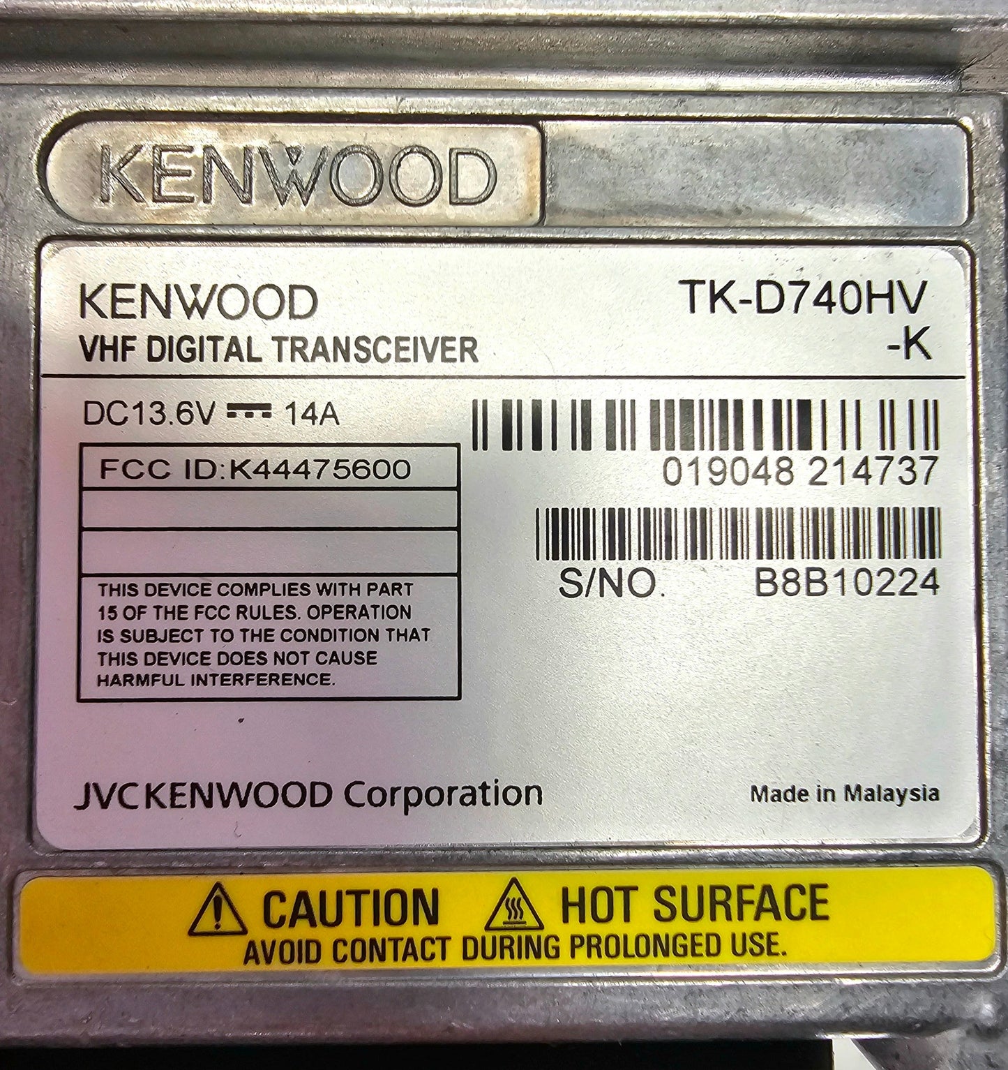Kenwood TK-D740HVK TK-D740HV-K VHF 136-174 MHz 50 Watt 32 Channel (Complete Kit)