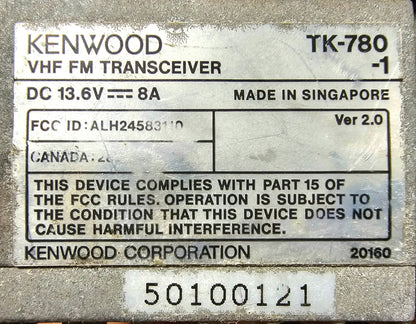 Kenwood TK780 TK-780 VHF 146-174MHz 250 Ch 25 Watts LTR Trunking (Complete Kit)