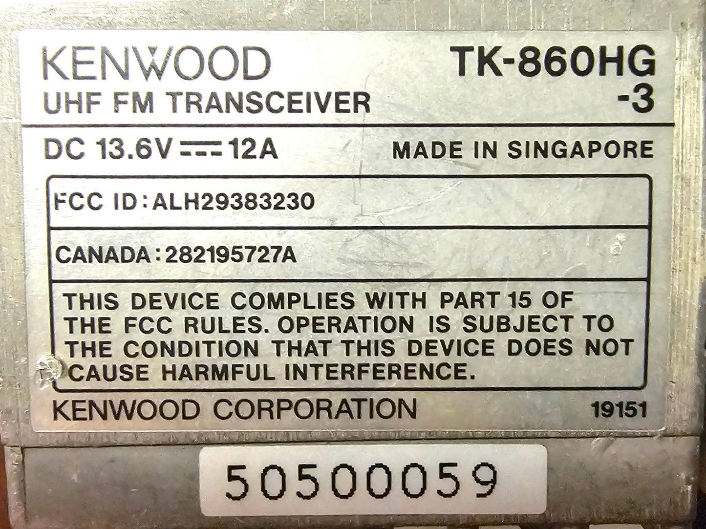 Kenwood TK-860HG TK-860HG-3 UHF 400-430 MHz 128 Ch 40 Watt (Complete Kit)