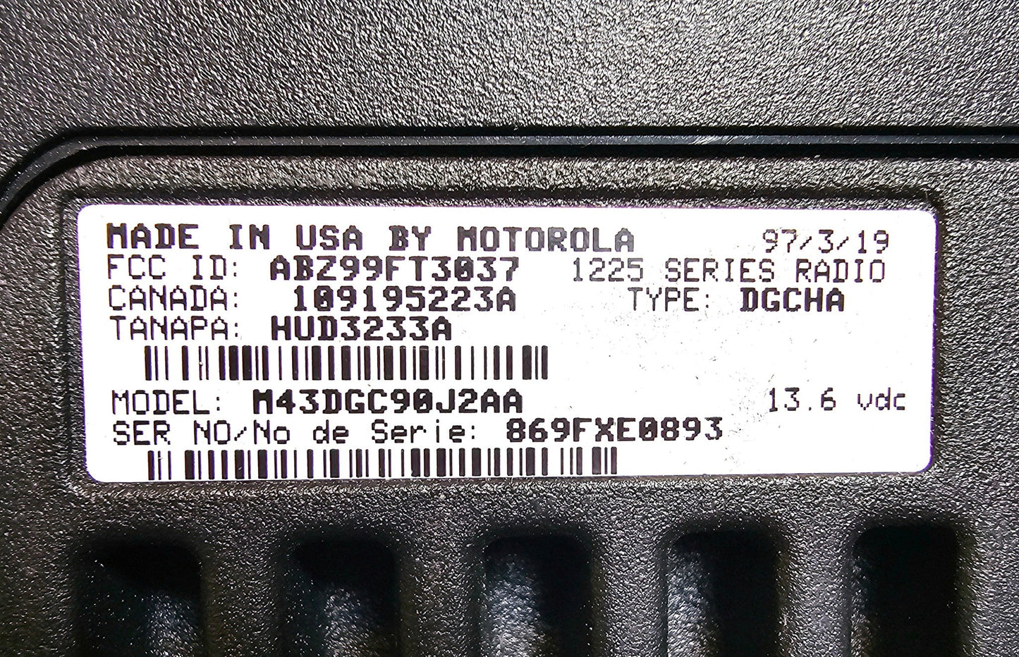 Motorola M1225 VHF 150-174 MHz 20 Channel 45 Watt (Complete Kit)