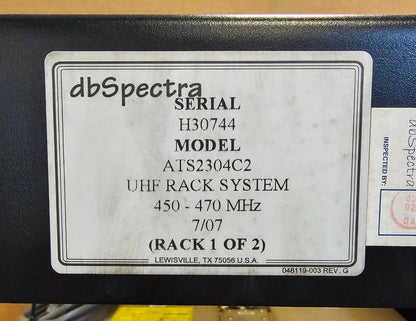 10 Channel dbSpectra DECIBEL UHF 450-470 Mhz Combiner Model DB4368-10-B