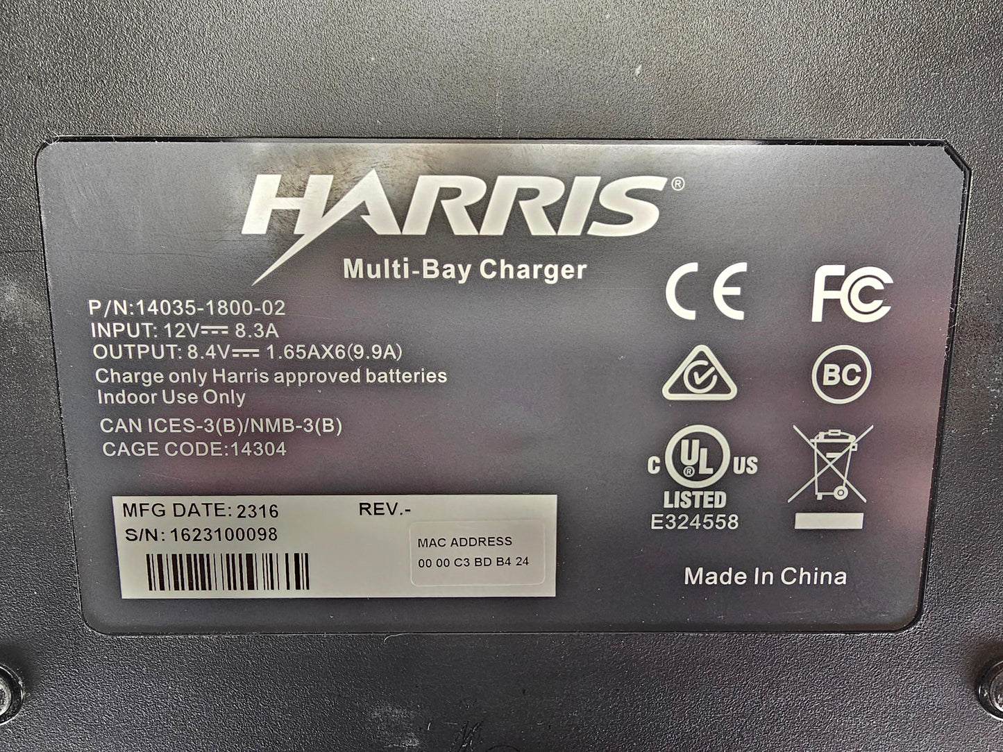 Harris Multi Bay Charger XL-CH5A 14035-1800-02